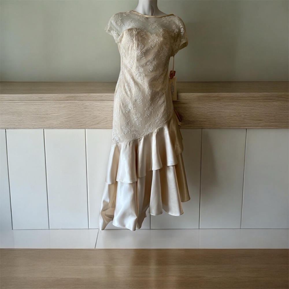 Susana Roselli for Vijack  Cream High Low Dress